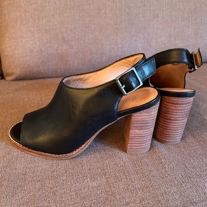 Madewell Cary Slingback Peep Toe Bootie Heels